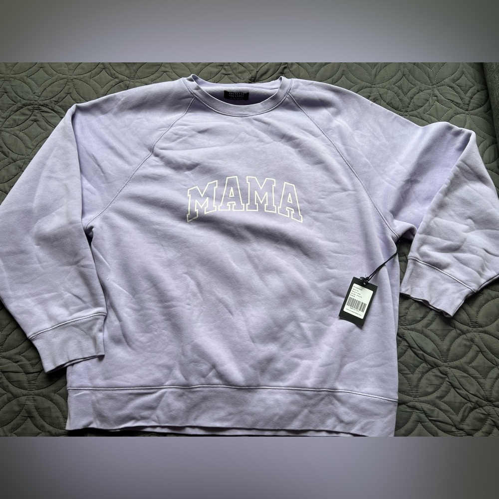 NWT Brunette The Label Lavender "MAMA" Crewneck Sweatshirt size 2X/3X